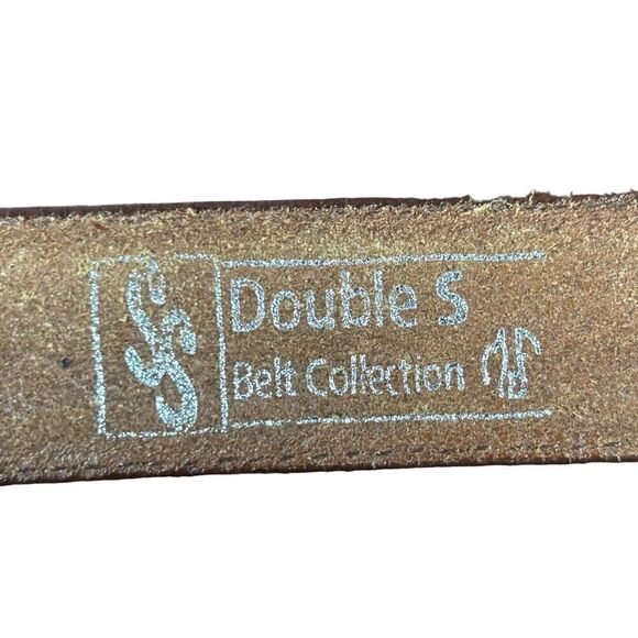 Double S Belt Collection Size 24 Concho Brown Leather Southwestern Rodeo Ranch - Picture 4 of 6